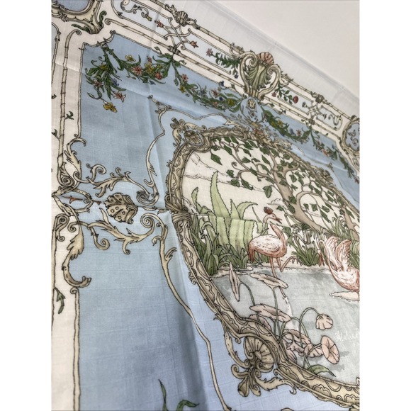 Atelier Choux Paris Organic 100% Cotton Baby Blanket Flamingos Blue Original - Picture 5 of 8